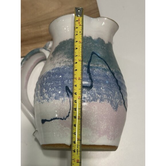 Vintage Art Pottery 80s style Pitcher Flower Vase signed Brenner ? Brennon ? - Picture 7 of 7